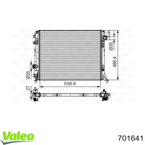 Радиатор охлаждения двигателя VALEO 701641 цена, от 253.90 USD