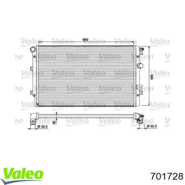 Радиатор охлаждения двигателя VALEO 701728 цена, от 87.09 USD