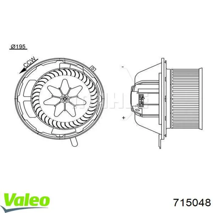 Motor eléctrico, ventilador habitáculo 715048 VALEO