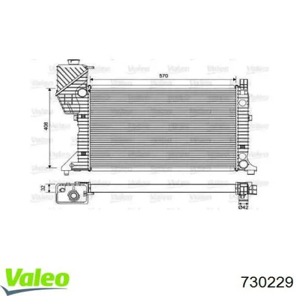 Радиатор охлаждения двигателя VALEO 730229