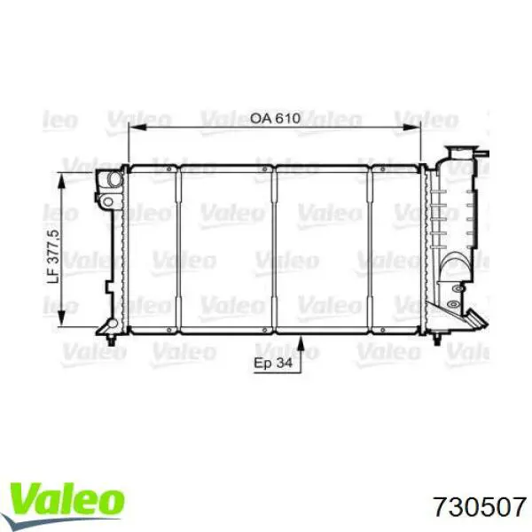 Радиатор 730507 VALEO