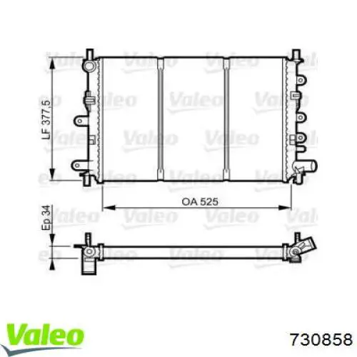 Радиатор 730858 VALEO