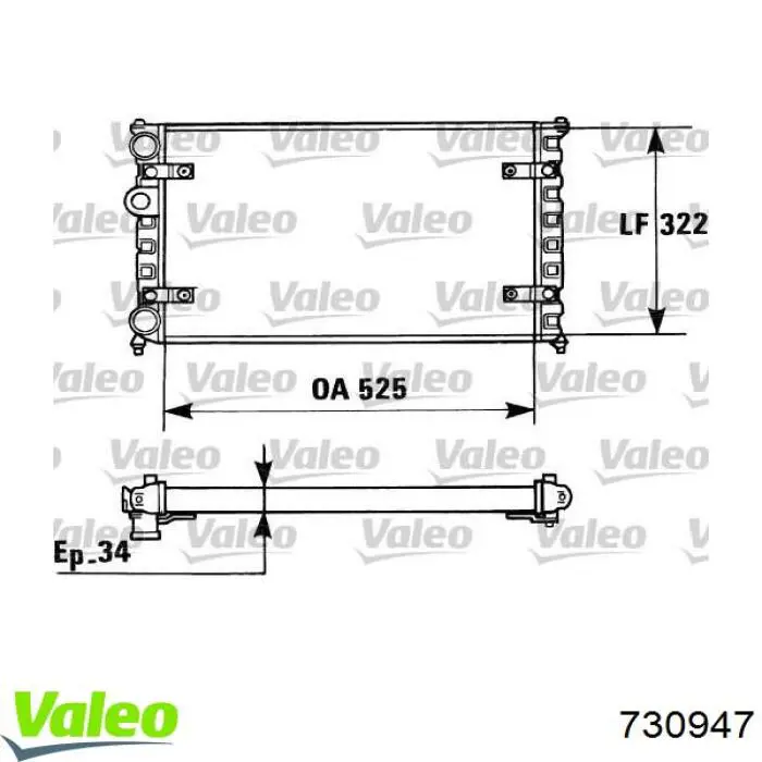 Купить 730947 VALEO Радиатор водяной