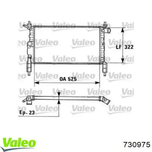 Радиатор охлаждения двигателя VALEO 730975