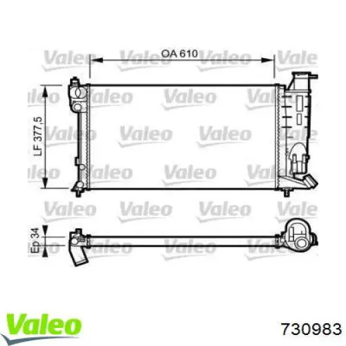 Радиатор 730983 VALEO