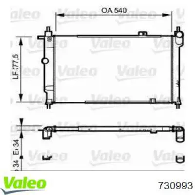 Радиатор 730993 VALEO