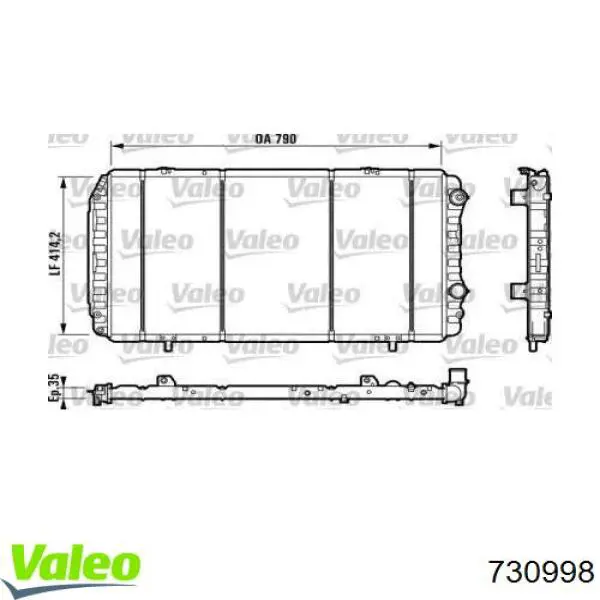 Радиатор 730998 VALEO