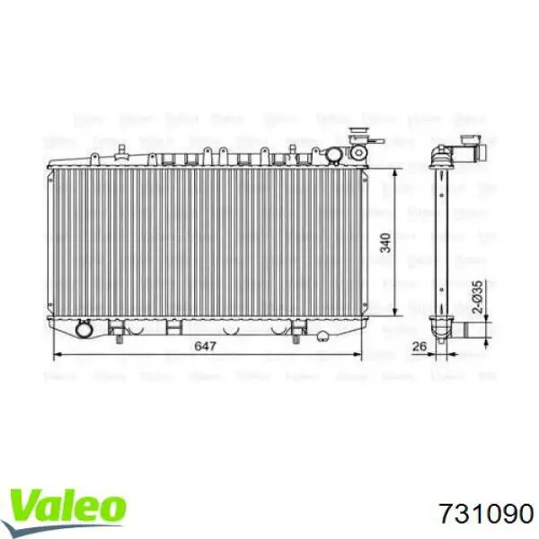 Радиатор 731090 VALEO