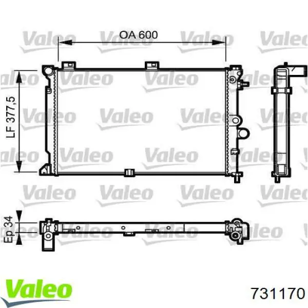 Радиатор 731170 VALEO