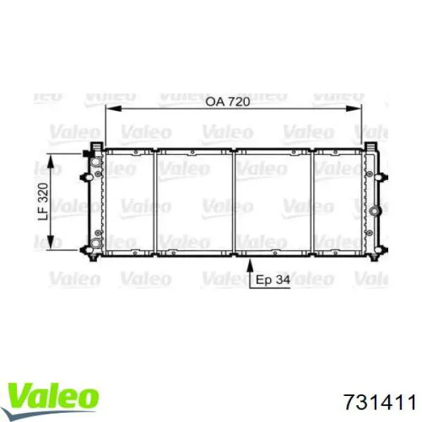 Радиатор 731411 VALEO