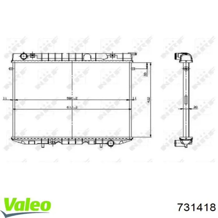 Радиатор 731418 VALEO