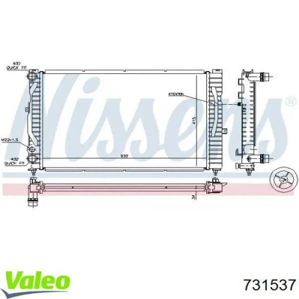 Радиатор охлаждения двигателя VALEO 731537 цена, от 64.12 USD