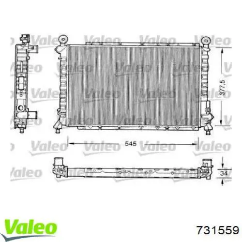 Радиатор 731559 VALEO