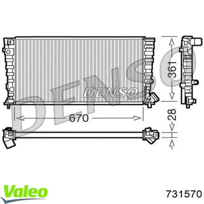 Купить 731570 VALEO Радиатор водяной