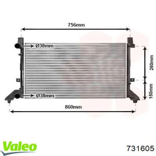 Радиатор охлаждения двигателя VALEO 731605 цена, от 104.00 USD