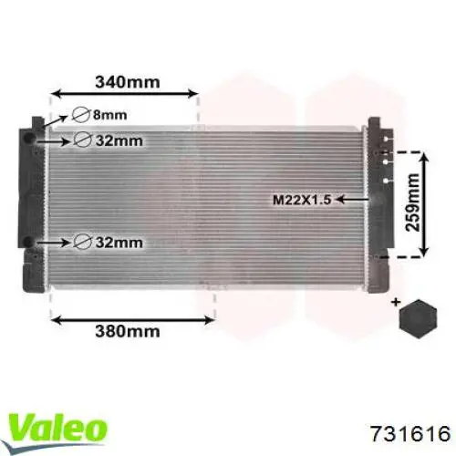 Купить 731616 VALEO Радиатор водяной
