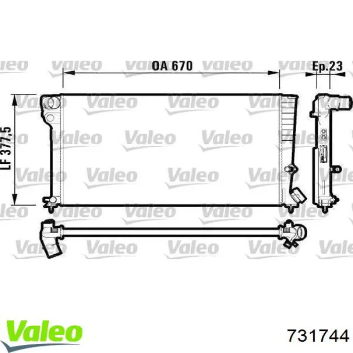 Купить 731744 VALEO Радиатор водяной