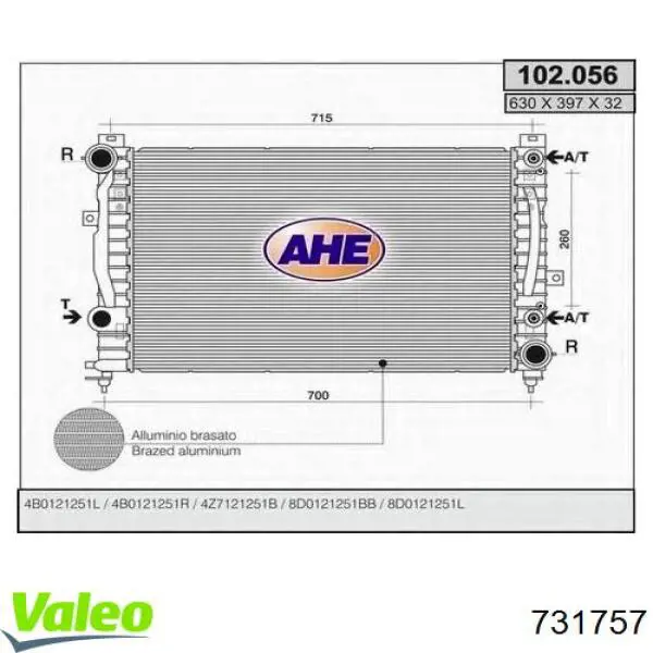 Купить 731757 VALEO Радиатор водяной