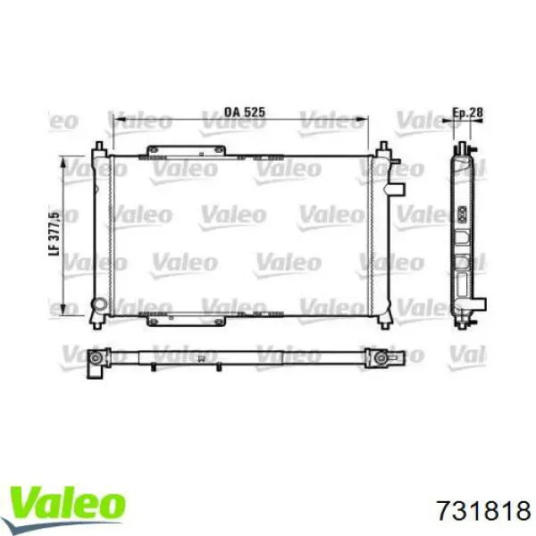 Радиатор 731818 VALEO