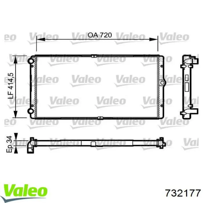 Радиатор 732177 VALEO