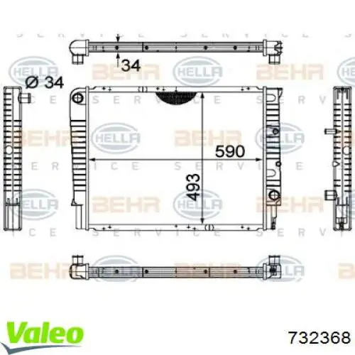 Купить 9032081 Polcar Радиатор водяной