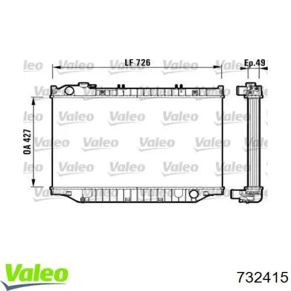 Радиатор охлаждения двигателя VALEO 732415 цена, от 109.38 USD