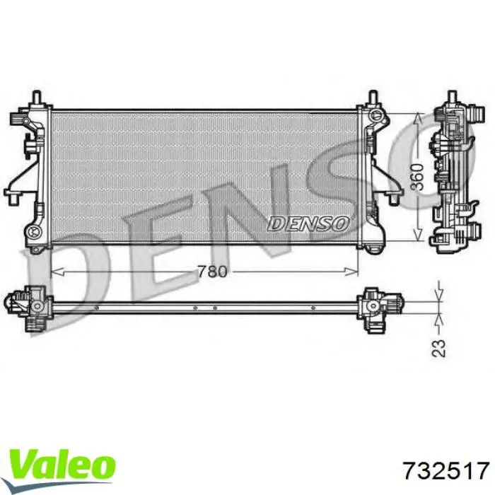 Радиатор охлаждения двигателя VALEO 732517 цена, от 80.34 USD
