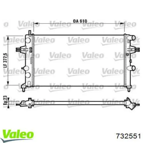 Радиатор 732551 VALEO