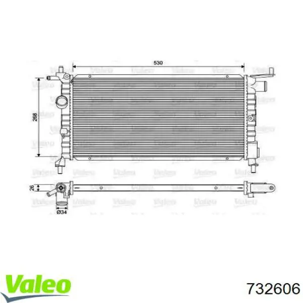 Радиатор 732606 VALEO