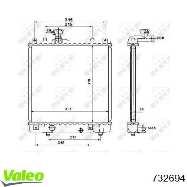 732694 VALEO Радиатор основной