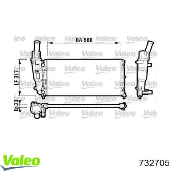 Радиатор 732705 VALEO