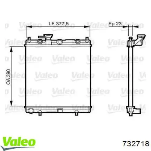 Радиатор 732718 VALEO