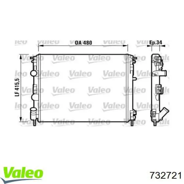 732721 VALEO Радиатор основной