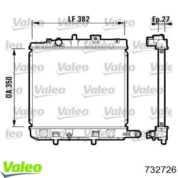Радиатор охлаждения двигателя VALEO 732726 цена, от 76.74 USD