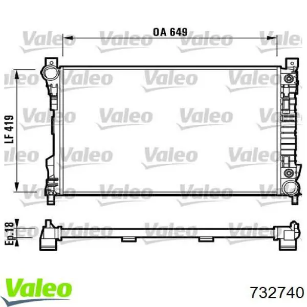 Купить 732740 VALEO Радиатор водяной