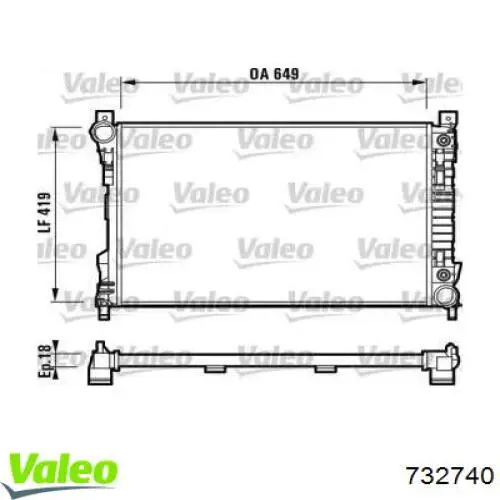732740 VALEO Радиатор основной