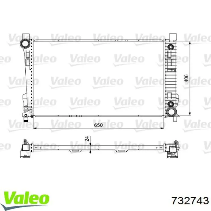 Радиатор охлаждения двигателя VALEO 732743 цена, от 145.94 USD