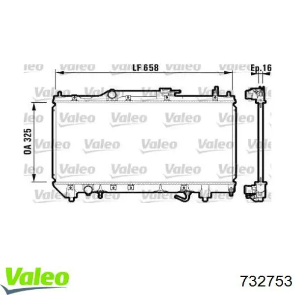 Радиатор 732753 VALEO