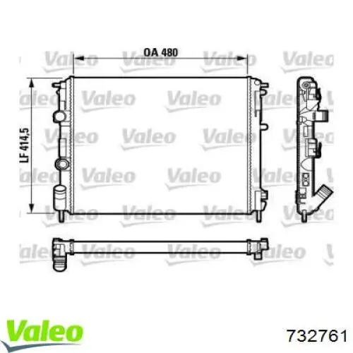 Радиатор 732761 VALEO