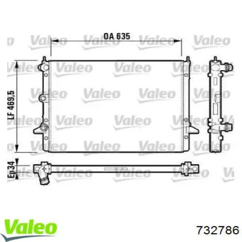 Радиатор 732786 VALEO