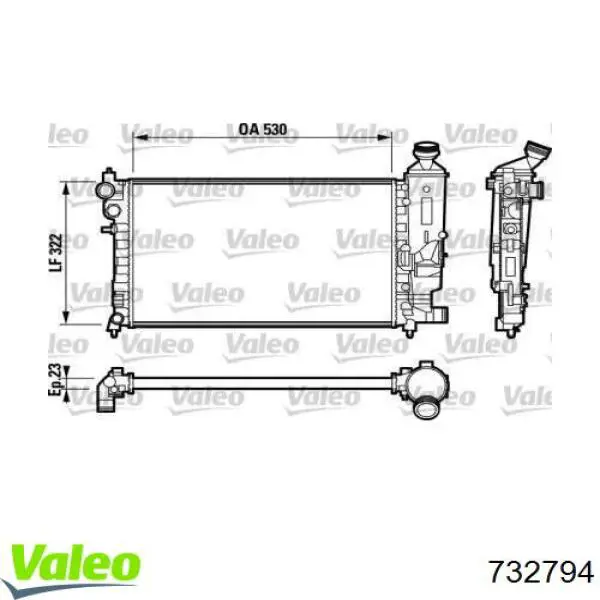 Радиатор 732794 VALEO