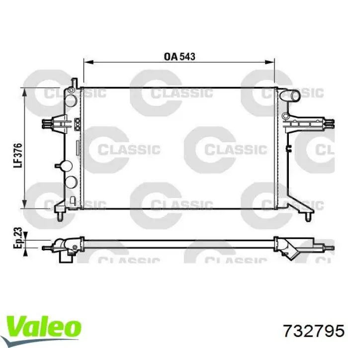 Радиатор охлаждения двигателя VALEO 732795 цена, от 58.54 USD