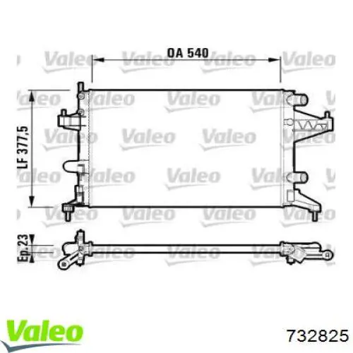 Радиатор 732825 VALEO