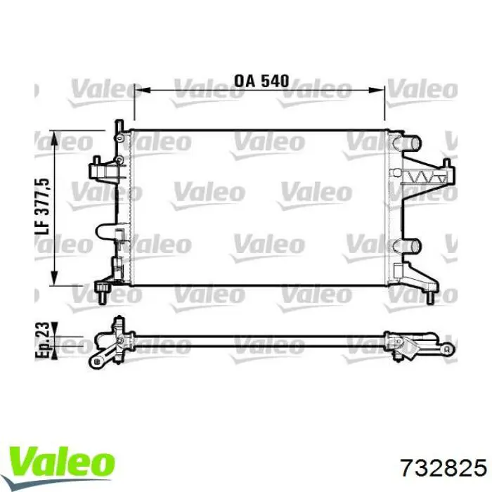 Радиатор охлаждения двигателя VALEO 732825 цена, от 60.49 USD