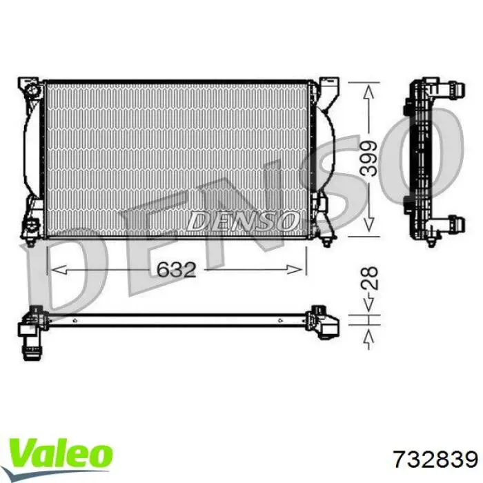 Купить 732839 VALEO Радиатор водяной