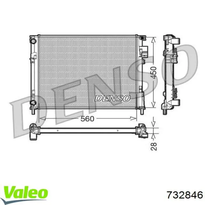 Радиатор охлаждения двигателя VALEO 732846 цена, от 61.86 USD