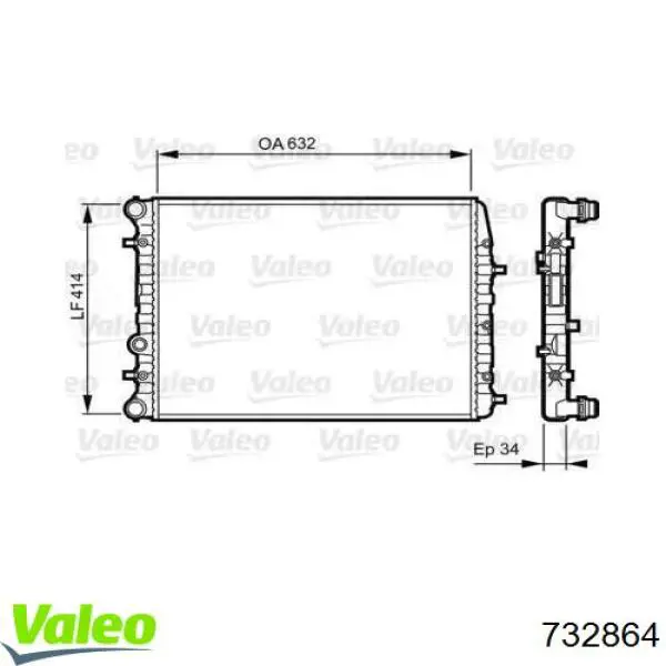 Радиатор 732864 VALEO
