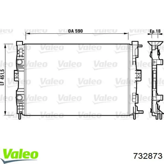 Радиатор 732873 VALEO