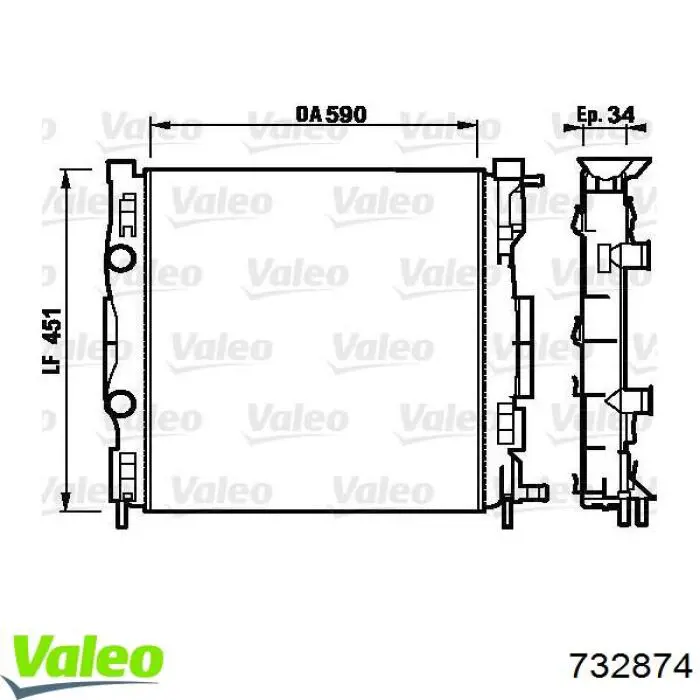 Радиатор 732874 VALEO