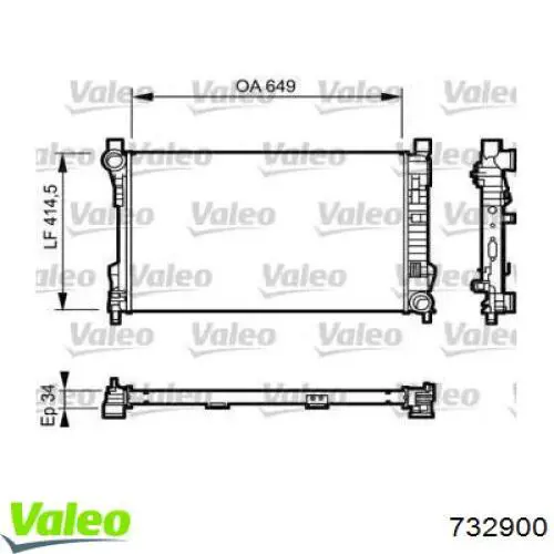 Радиатор 732900 VALEO